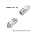 thumbnail image 3 of Boquilla de impresora 3D de 0.3mm, adecuada para cabezal de extrusión MK8, para filamento de 1.75mm, acero inoxidable, 2 piezas, 3 of 4