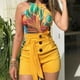 thumbnail image 4 of Pantalones cortos de mujer ajustados, de moda, sexys, con cintura alta y cinturón para playa, 4 of 5