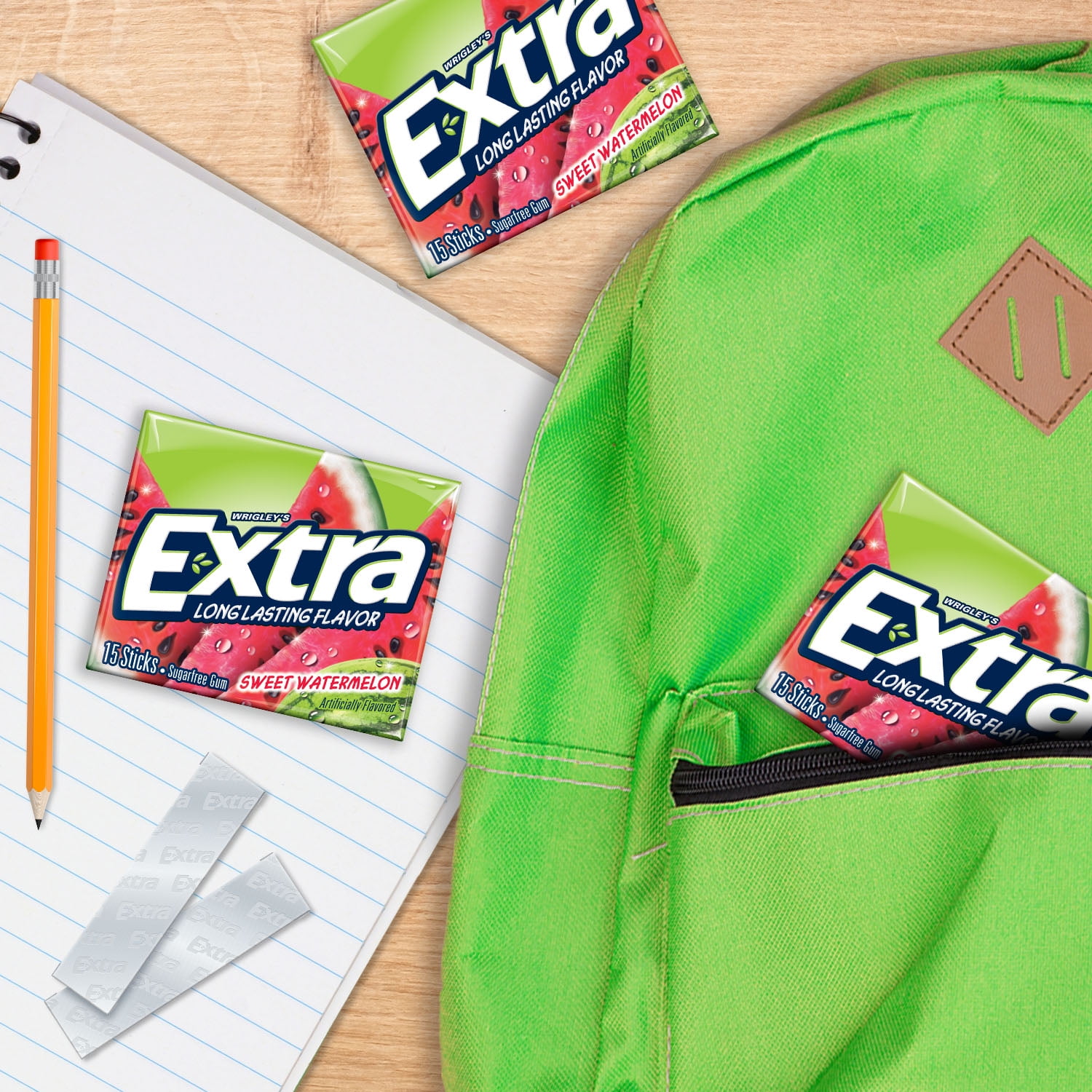 Extra Watermelon Sugar Free Chewing Gum - 15 ct 3 Pack (Pack of 4)