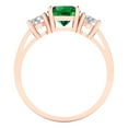 thumbnail image 4 of 1.5 ct Round Cut Simulated Emerald 3 Stone 14K Rose Gold Womens Engagement Ring, 4 of 5