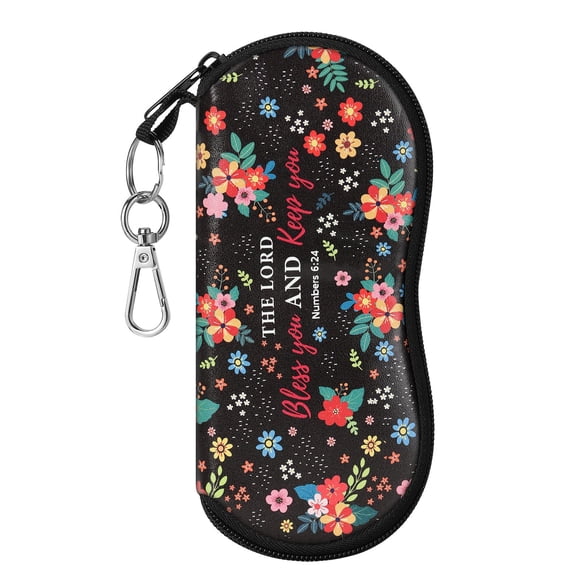 Estuche para Anteojos MoKo de Neopreno con Cierre y Clip Negro Floral