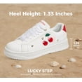 thumbnail image 6 of LUCKY STEP Womens Printed Fashion Sneakers Non Slip Comfortable Casual Shoes,Cherry, 6 of 11