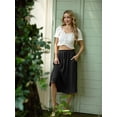 thumbnail image 4 of JWD Women's Skirts Flowy Maxi Skirt Summer Long Midi Length Casual Skirt Elegant Cool Dress with Pockets Black L, 4 of 8
