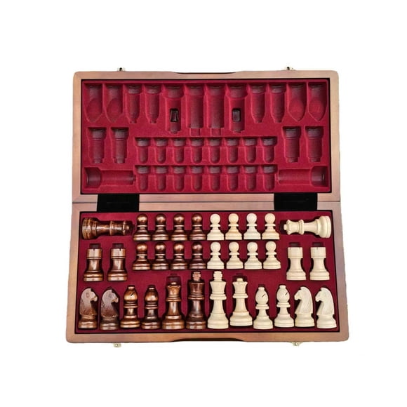 Juego de ajedrez BESTCHIC de madera magnético plegable de 38 cm