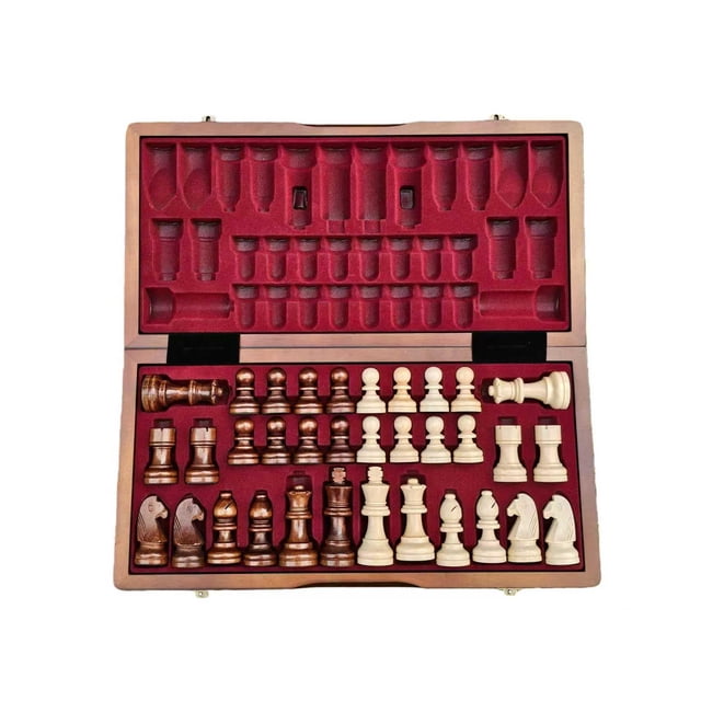 Juego de ajedrez BESTCHIC de madera magnético plegable de 38 cm
