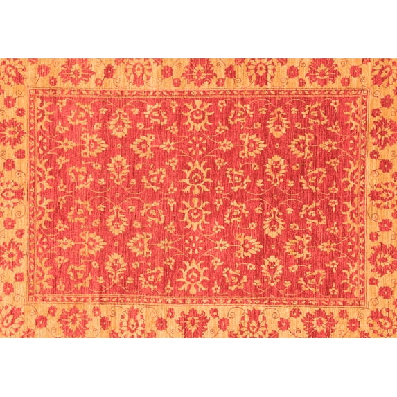 Ahgly Company Indoor Rectangle Abstract Orange Modern Area Rugs, 3' x 5'