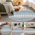 thumbnail image 5 of Round Rugs 4Ft, Blue Grey Round Area Rug Washable Indoor Throw Carpet, Modern Abstract Vintage Texture Soft Non Slip Circle Rug for Kitchen Nursery Room Home Decor Aesthetic, 5 of 8