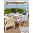 thumbnail image 4 of Outdoor Tablecloth with Umbrella Hole and Zipper, Grey Christmas Rectangle Table Cloth 52x70 Inch Waterproof Tablecloth, Snowman Snowflake Xmas Tree Ball Elk Picnic Table Cover for Patio Camping, 4 of 7