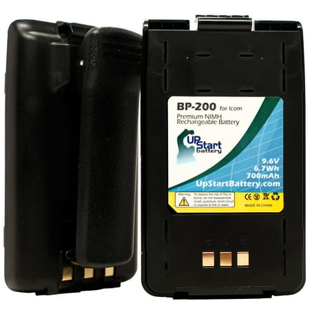 2-Pack Replacement Icom BP-200 Battery for Icom A5 IC-A23 IC-T81A IC-T8A BP-200L IC-T81E IC-T81 IC-T8E IC-T8 IC-T81HP IC-T81H IC-T8HP Two-Way Radios (700mAh 9.6V NI-MH)