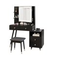 thumbnail image 5 of Pitted Particle Board With Melamine Paste, Solid Wood Legs With Copper Sheath Decoration, 4 Drawers, 2-Layer Shelf, Mirror Cabinet With Strips, Led Three-Tone Light Panel, Led Three-Tone Light Mir, 5 of 7
