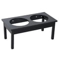 thumbnail image 3 of Spaco 23" Wooden Heavy Duty Dog Food Bowls, Pet Elevated Feeding Station, Black, 3 of 10