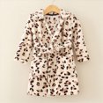 thumbnail image 2 of NOLDARES Fleece Kids Robe - Super Soft Plush Bathrobe for Boys And Girls, Perfect for Toddlers & Kids(H337-Coffee), 2 of 4