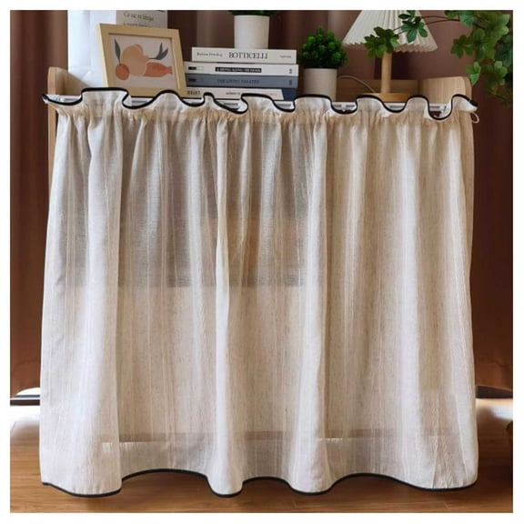 Wardrobe privacy curtain, curtain under the sink, bookshelf short curtain, country style window curtain privacy door curtain for shelves, windows, living room
