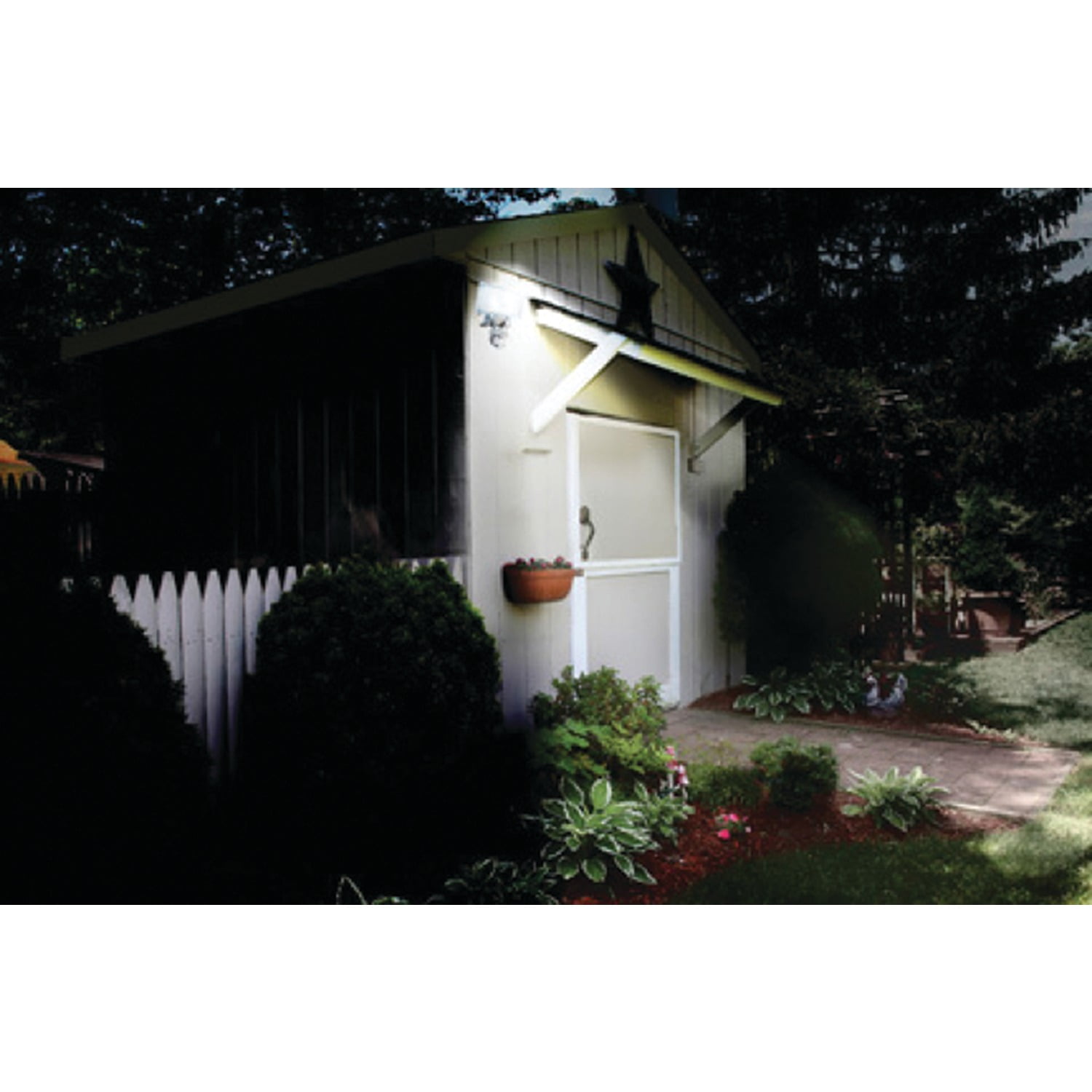 Maxsa Motion-Activated Solar Security Floodlight - LED Bulb - Black - 878 Lumens - Surface Mount - for Driveway, Deck, Yard, Porch, Swimming Pool, Shed, Business Center, Pathway, Garden, Entryway,