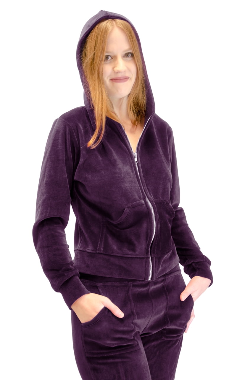 purple velour hoodie