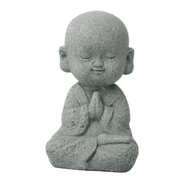 Adorable estatua de Buda, figura china, coleccionable, regalo, artesanía, resina, monje zen. Sentado