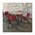 thumbnail image 3 of Regency Kee 42" Round Breakroom Table- Noble Oak/ Black & 4 'M' Stack Chairs- Burgundy, 3 of 8