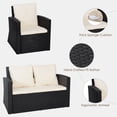thumbnail image 2 of Costway 4-Pièces Chaises Table en Rotin en Osier Patio Ensemble Coussin Doux Meubles, 2 of 10