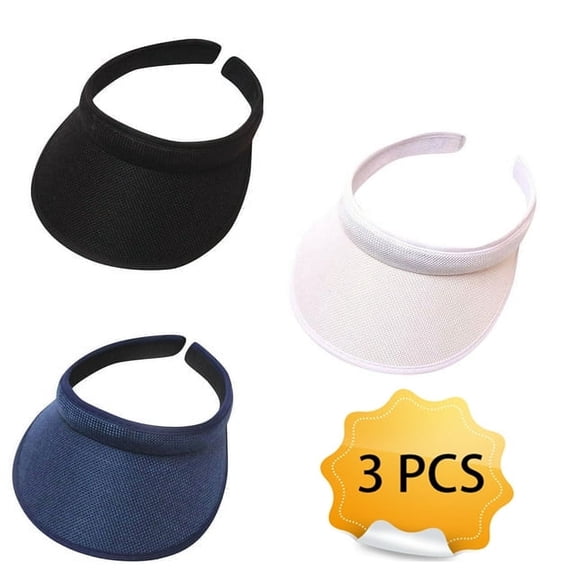3 Pcs Sun Visors for Women Golf Visor Women Sports Sun Visor Hat Cloth Covered Slip on Visor Cotton Visor Cap Tennis Visor for Men