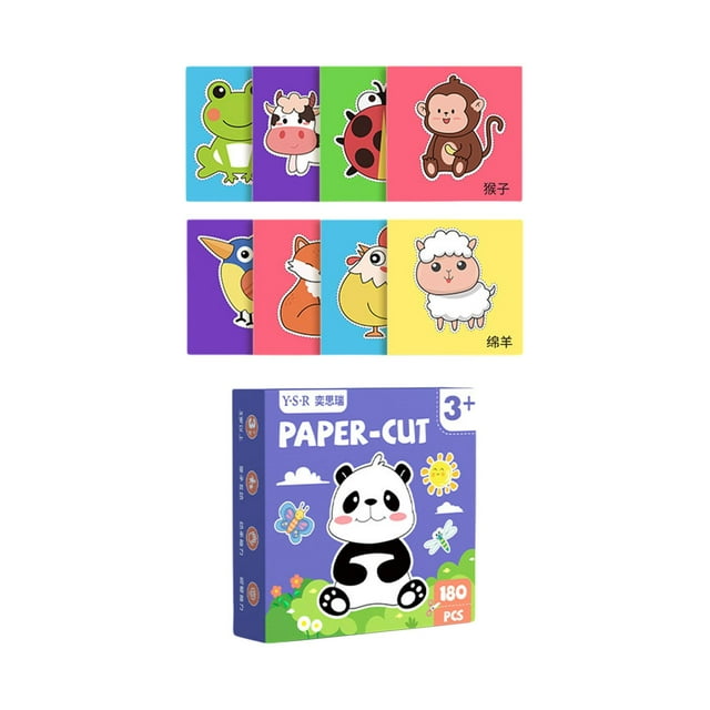 ZLight Craft Kits Kindergarten Paper Cuttings For Hands-on Ability Development Diverse Patterns animal theme 14x14cm