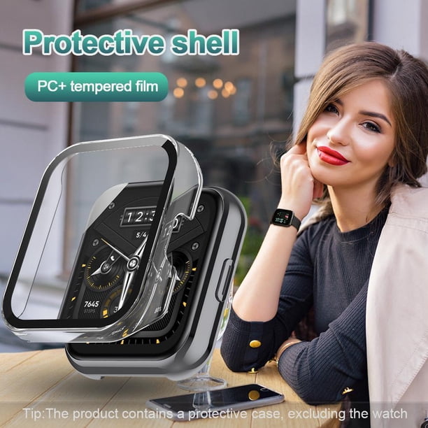 Película de pantalla para Realme Watch 2 Pro Case Shell + parachoques de reloj inteligente de vidrio templado JShteea El nuevo