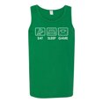 thumbnail image 2 of Eat Sleep Game Video Gamer Gift Fan Pop Culture Mens Graphic Tank Top, Kelly, Medium, 2 of 3