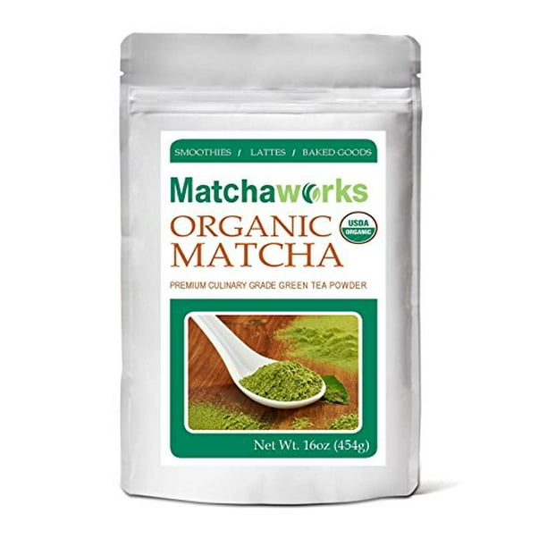 Matchaworks Matcha Green Tea Powder Culinary Grade Raw Organic, 1lb