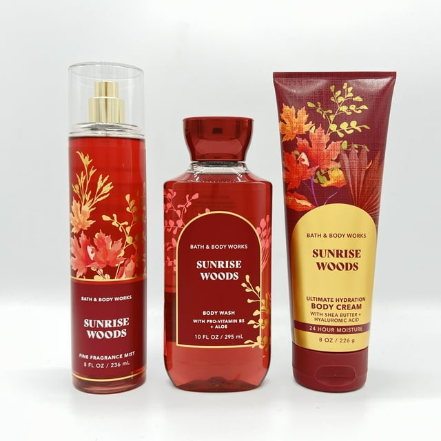 Bath & Body Works Sunrise Woods Fine Fragrance Mist, Body Wash and Body