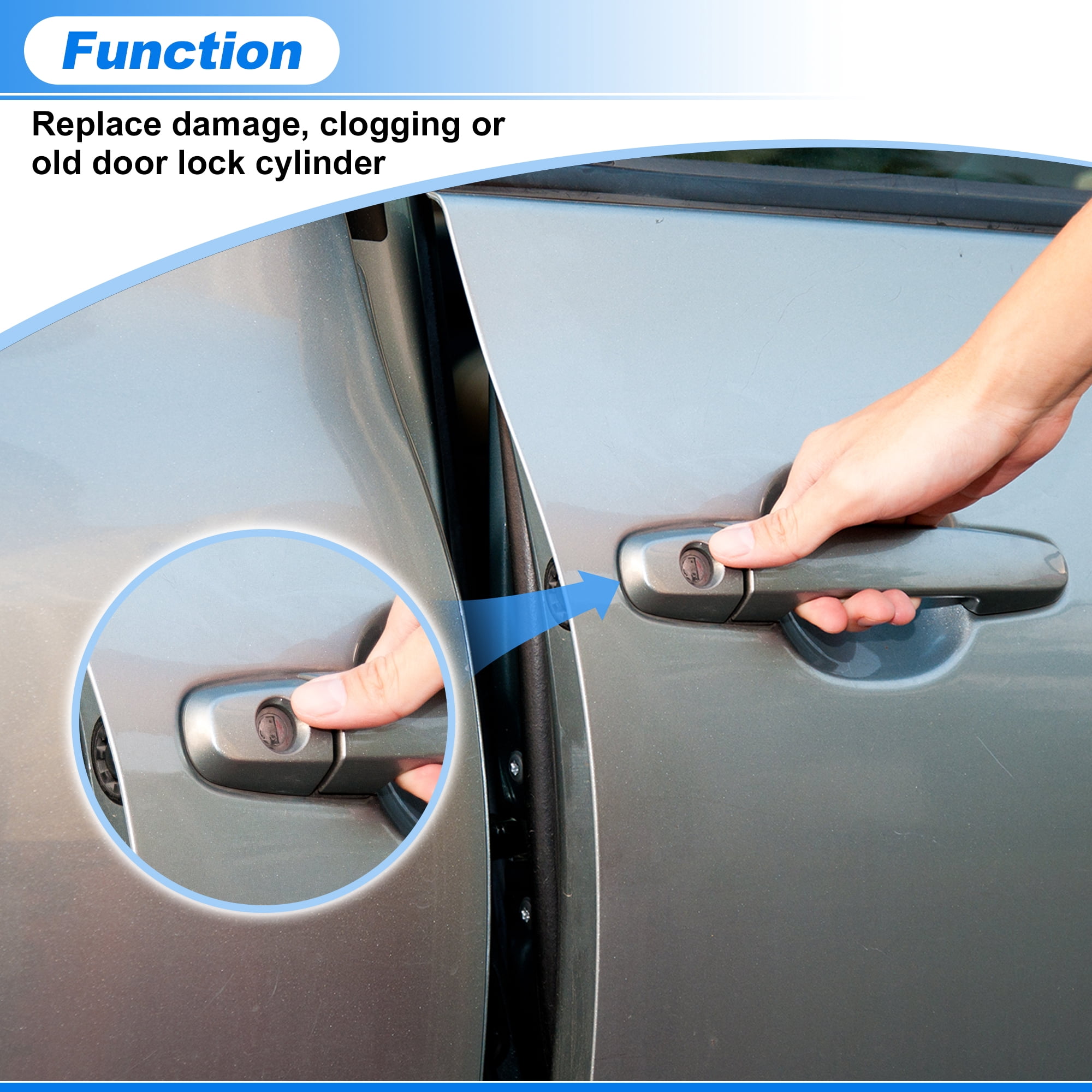 Unique Bargains Front Left Door Lock Cylinder with 2 Keys for Ford Focus and Escape