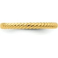 thumbnail image 3 of Solid Sterling Silver Stackable Expressions Gold-plated Twisted Ring - Ring Size 10.0-1.8gm, 3 of 7
