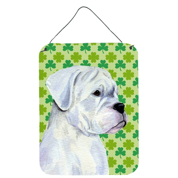 Boxer St. Patricks Day Shamrock Portrait Wall or Door Hanging Prints