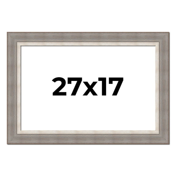 27x17 Frame Grey Real Wood Picture Frame Width 2.75 Inches | Interior Frame Depth 0.5 Inches |