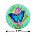 thumbnail image 3 of Blue Butterfly Purple Flowers Kitchen Refrigerator Locker Button Magnet, 3 of 6