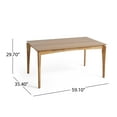 thumbnail image 6 of GDF Studio Laveer Mid Century Modern Wood Dining Table, Natural Oak, 6 of 11