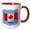 Red/White, variant on 3drose, Canadian Flag Waving on a Blue Background., 15oz Mug