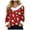 Hot Pink, variant on Christmas Shirt Women Sexy Plush Fur Trim Vneck Xmas Top Holiday Party Blouses Long Sleeve Pullover Christmas Costume (Watermelon Red, L)