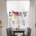 thumbnail image 3 of Valentine's Day Tie Up Curtains for Windows, Balloon Window Shades, LOVE Romantic Red Roses Black Buffalo Plaid Kitchen Window Treatments Roll Up Curtain for Basement/Nursery 52"x45", 3 of 8