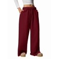 thumbnail image 1 of Pantalones Deportivos de Pierna para Mujer, Holgados, con Cordón, de Cintura Alta y Bolsillos Rojo L, 1 of 9