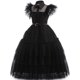 thumbnail image 5 of Addams-Disfraz de Cosplay para niña, vestido de malla de película, vestidos de fiesta para niña, Disfraces de Halloween, 4-12 años, 5 of 5