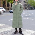 thumbnail image 5 of Gibobby Chamarra para mujer, Chaquetas de plumón para mujer, chamarra larga para mujer, portátil, ligera(Verde,G), 5 of 5