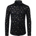 thumbnail image 1 of Camisas hawaianas de manga larga, camisas con flores doradas, camisas de moda para hombre, blusas casuales de playa, camisas de negocios, ropa para hombre con botones, 1 of 6