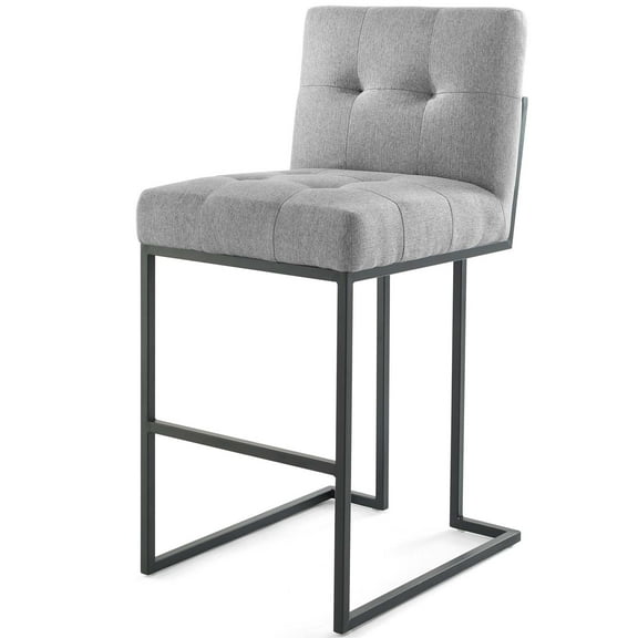 Bar Stool Chair Barstool, Fabric, Metal Steel, Black Grey Gray, Modern Contemporary Urban Design, Bar Pub Cafe Bistro Hotel Restaurant Hospitality