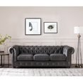 thumbnail image 2 of Traditional Leather , Gray - 3 With Nailhead Trim And Supportive Cushions Elegant 3, Long-term Comfort, 2 of 2