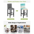 thumbnail image 3 of Teal Beige Ombre Coastal Bar Stool Covers Set of 2, Nautical Beach Starfish Coral Summer Stretch Bar Chair Covers with Backs, Removable Pub Counter Height Chair Cover for Kitchen Dining Room Cafe, 3 of 7