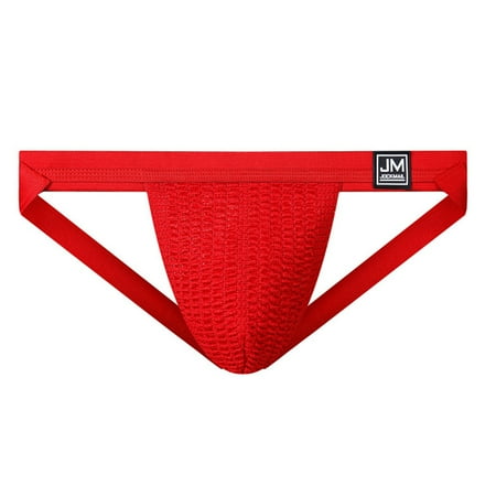 

LONKITO Bikini Sets for Men s Sexy Underwear Slassic Sports Fitness Rainbow Color Double Thong Red M