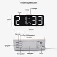 thumbnail image 3 of Reloj despertador de escritorio digital espejo fecha temperatura pantalla LED, puerto USB, 3 of 5