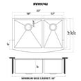 thumbnail image 4 of Ruvati 33-inch 60/40 Double Bowl Apron-Front Farmhouse Kitchen Sink, 4 of 9