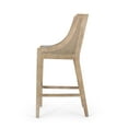 thumbnail image 2 of GDF Studio Oneida Rustic Fabric Upholstered Wood and Cane Barstools, Set of 2, Charcoal and Natural, 2 of 9