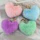thumbnail image 3 of Nvzi Llavero de peluche con forma de corazón - 2 llaveros pequeños, anilla de acero inoxidable, llaveros de uso diario de 6 × 3,54 pulgadas, poliéster suave, apto para llavero de coche, azul claro, 3 of 5