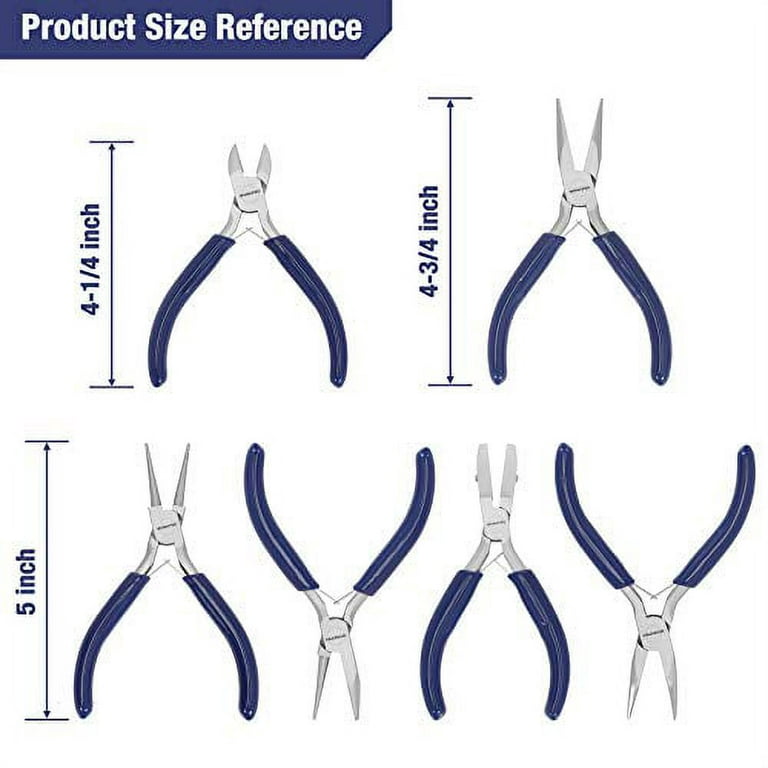 7 Piece Jewelry Making Pliers Set with Lineman, End Cutting